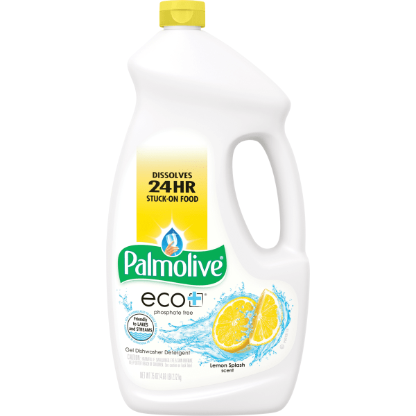 lot 1200 image: Lot of 3. Palmolive Eco Gel Dishwasher Detergent, Lemon Splash - 75 fluid ounce