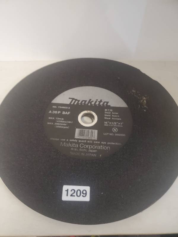 lot 1209 image: 14 Inch Chop Saw Blades