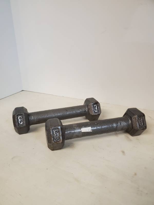 lot 1213 image: Pair of 3 Pound Weights