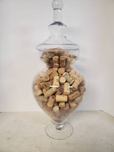 lot 1841 image: Large Glass Vase Full of Corks
