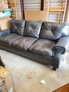 lot 1857 image: Leather or Faux Leather Sofa - Different Pickup Location