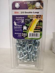 lot 1667 image: Koch Industries A15921 20 Double Loop Electro Galvanized Chain, 10-Feet, Zinc Plated