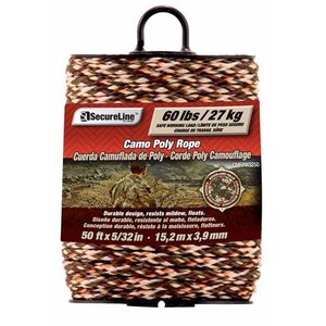 lot 1687 image: LOT OF 2. SecureLine 532 x 50 Diamond Braided Polypropylene Rope, Camouflage