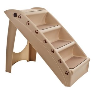 lot 29834 image: PETMAKER Folding Plastic Pet Stairs, Tan color