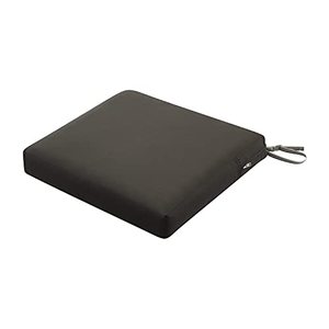 lot 29862 image: Classic Accessories Ravenna Water-Resistant Patio Seat Cushion, Espresso (21 x 19 x 3 Inch)