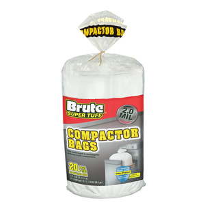 lot 29891 image: Brute Super Tuff Compactor Twist Tie Trash Bags  (20 Gallon) (20ct)