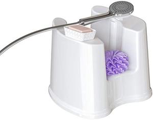 lot 29930 image: Skywin Shower Seat Shaving Stool - A Shower Stool Fit for Small Spaces - Heavy Duty Bath Stool and Shaving Step
