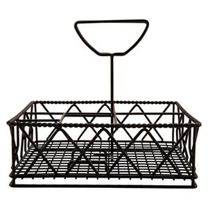 lot 30293 image: G.E.T. Enterprises Black Metal Five Compartment Condiment Caddy Iron Powder Coated Table Caddies Collection 4-931832 (1pc)