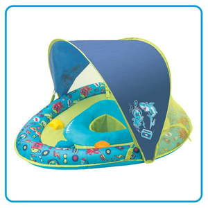 lot 30296 image: Swim School Unisex Grow-With-Me Baby Boat Pool Toy, Blue Shark and Octopus