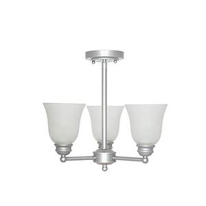 lot 30330 image: Amazon Brand Ravenna Home Classic 3 Light Semi-flush Mount Chandelier, Bulbs Included, Silver  (14.5H)