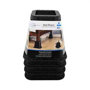 lot 30331 image: Mainstays Rich Bed Risers to Raise Your Bed to Create Storage Space, Black  (4ct)