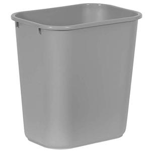 lot 30338 image: Rubbermaid Commercial Products Plastic Resin Deskside Wastebasket, 7 Gallon28 Quart, Gray