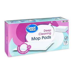 lot 30352 image: Great Value Deep Clean Mop Pads (15ct)  (Set of 3) (See photos)  (SOLD AS IS)