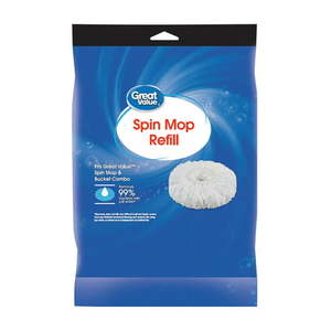 lot 30372 image: Great Value Spin Mop Refill  (Set of 4)