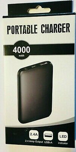 lot 30404 image: 4000 mAh 14.8Wh Portable Power Bank Black Powers Phones USB Devices PA016