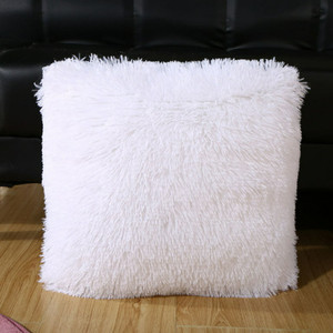 lot 31212 image: Faux Fur Couch Pillow, White