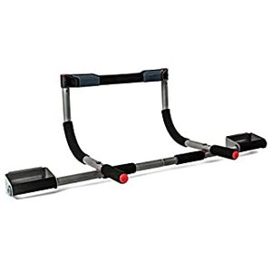 lot 31246 image: Perfect Fitness Multi-Gym Doorway Pull Up Bar and Portable Gym System Pro, Gray and Black