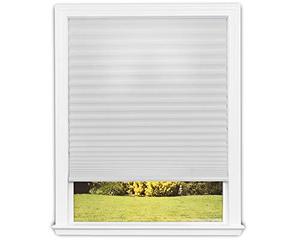 lot 31754 image: Redi Shade No Tools Easy Lift Trim-at-Home Cordless Pleated Light Filtering Fabric Shade, White  (30 in x 64 in) (Fits windows 19 in - 30 in)