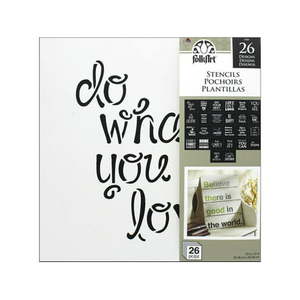 lot 31757 image: FolkArt Paper Stencil Value Pack Phrases  (12 in x 12 in)  (26 Pieces)