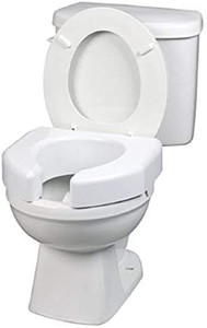 lot 31767 image: SP Ableware Basic Open-Front 3-Inch Elevated Toilet Seat for StandardElongated Toilets, White (725790000)