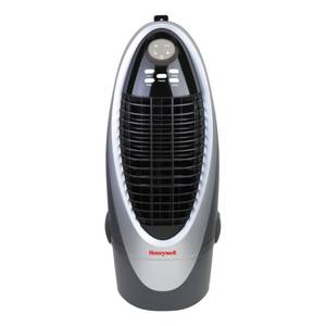 lot 31779 image: Honeywell - 300 CFM Indoor Evaporative Air Cooler with Remote Control - Silver and Gray