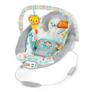lot 31812 image: Bright Starts Whimsical Wild Comfy Baby Bouncer Seat with Soothing Vibration and Music