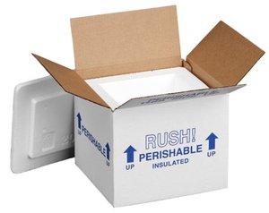 lot 54503 image: Polar Tech 205C Thermo Chill Insulated Carton with Foam Shipper, Small, 6 Length x 5 Width x 6-12 Depth (Case of 2)