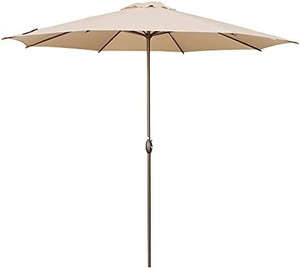 lot 54514 image: Abba Patio 11ft Patio Umbrella Outdoor Umbrella Patio Market Table Umbrella with Push Button Tilt and Crank, Beige