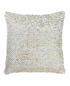 lot 31911 image: Saro Lifestyle Foil Printed Pom Pom Decorative Pillow, 18 x 18