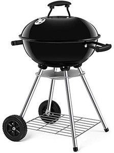 lot 31929 image: 18 Inch Outdoor BBQ Portable Charcoal Grill and Smoker with Heat Control Round Steel Cooking Grate