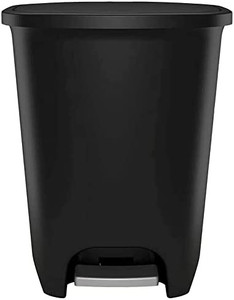 lot 31947 image: GLAD GLD-74031 Plastic Trash Can with Clorox Odor Protection, Fits 20 Gallon Trash Bags, 75 Liters, Black