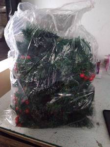 lot 45896 image: Store 4.3 out of 5 stars4,778Reviews National Tree Company Pre-Lit Artificial Christmas Wreath, Green, Crestwood Spruce, White Lights, Decorated with Pine Cones, Berry Clusters, Frosted Branches, Christmas Collection, 24 Inches