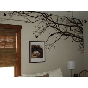 lot 45898 image: Large Wall Tree Nursery Decal Oak Branches Wall Art Vinyl Sticker Right to Left (100 wide x 44 high) #1130