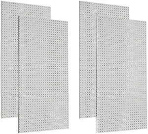 lot 45908 image: Triton Products HDW-4 24 -Inch W x 48-Inch H x 14-Inch D High Density Fiberboard Pegboards  White  Set of 4