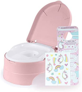 lot 46820 image: Summer� My Fun Potty Rewards (Pink) - 3-Stage Potty Training Toilet �� Includes Colorful Stickers and Training Chart, Removable Training Seat, Non-Slip Rubber Feet, and Ability to Convert to Stepstool