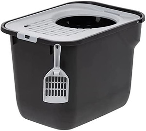 lot 46826 image: IRIS USA Top Entry Cat Litter Box with Cat Litter Scoop