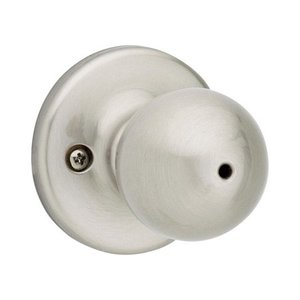lot 3393 image: Kwikset Polo Satin Nickel Steel Privacy Knob 3 Right or Left Handed
