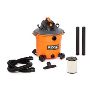 lot 5702 image: RIDGID 16 Gal. 5.0-Peak HP NXT WetDry Shop Vacuum with Filter, Hose and Accessories, OrangesPeaches