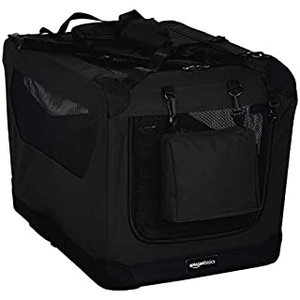 lot 2444 image: AmazonBasics Premium Folding Portable Soft Pet Crate - 26 Black (B07GPW2664)