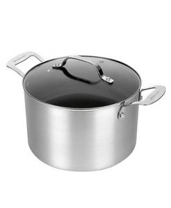 lot 3421 image: Granite Stone Diamond Silver Collection 7-Qt. Titanium Diamond Infused Triple-Layer Nonstick Stock Pot & Lid