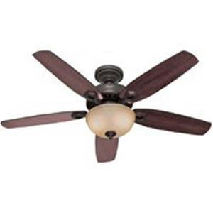lot 3422 image: Hunter Fan 52 Builder New Bronze Ceiling Fan with Light Kit and Pull Chain