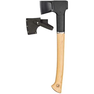 lot 3443 image: Fiskars Norden N12 Splitting Axe with Recycled Leather Sheath (19 in.)