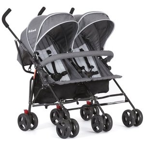 lot 5763 image: Dream On Me Volgo Twin Umbrella Stroller, Dark and Light Grey