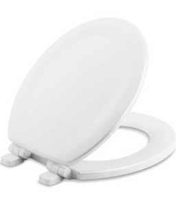 lot 2441 image: Kohler K-20467-0 Stonewood Quiet-Close Round-Front Toilet Seat - White