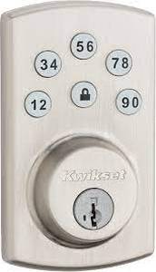 lot 2470 image: Kwikset 907 Powerbolt2� Electronic Deadbolt in Satin Nickel