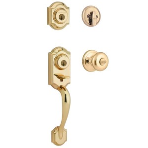 lot 2473 image: Kwikset featuring SmartKey Montara Single Cylinder Handleset with Juno Knob in Polished Brass 553MNHXJ 3 SMT CP (B008FRDRQO)