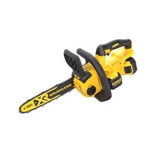 lot 3340 image: DEWALT 20V MAX XR Lithium-Ion Cordless Brushless 12-inch Chainsaw with 5Ah Battery and Charger - Retail $259.00