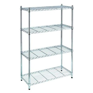 lot 3343 image: HDX Chrome 4-Tier Metal Wire Shelving Unit (36 in. W x 54 in. H x 14 in. D), Grey