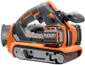 lot 5686 image: Ridgid 18-volt Gen5x Cordless Brushless 3 in. x 18 in. Belt Sander (tool-only) With Dust Bag and (1) 80 Grit Sanding Belt