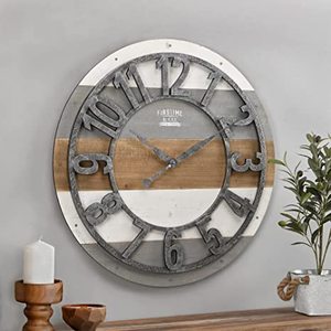 lot 2485 image: 27 Diameter Rustic Clock